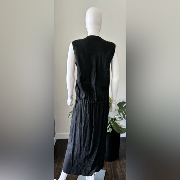 Vince Long Dress Black Linen/Viscose/Elastane Sz Small - Picture 6 of 8